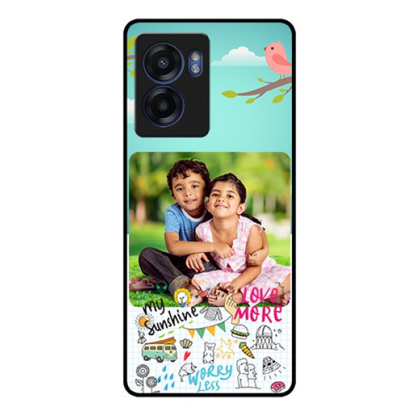 Realme Narzo 50 5G Photo Printing on Glass Case - Doodle love Design
