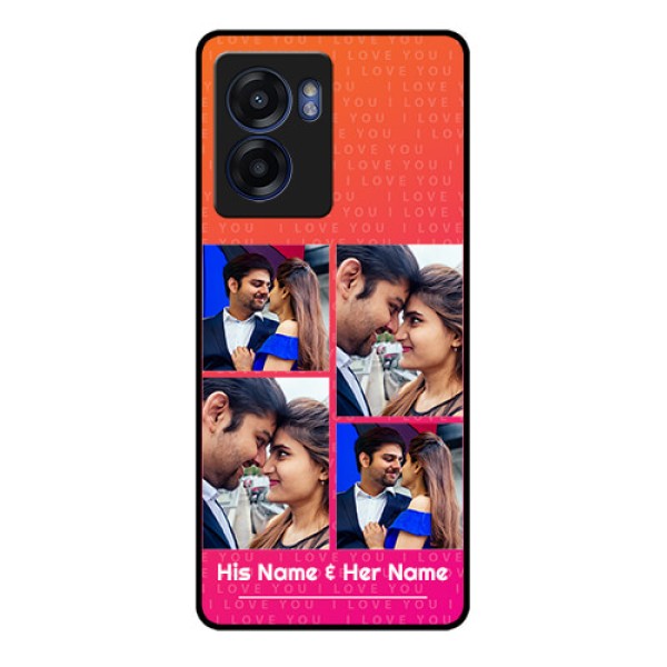 Realme Narzo 50 5G Custom Glass Phone Case - I Love You Pink Design