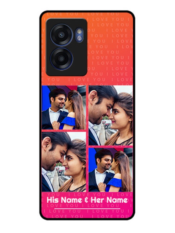 Custom Realme Narzo 50 5G Custom Glass Phone Case - I Love You Pink Design