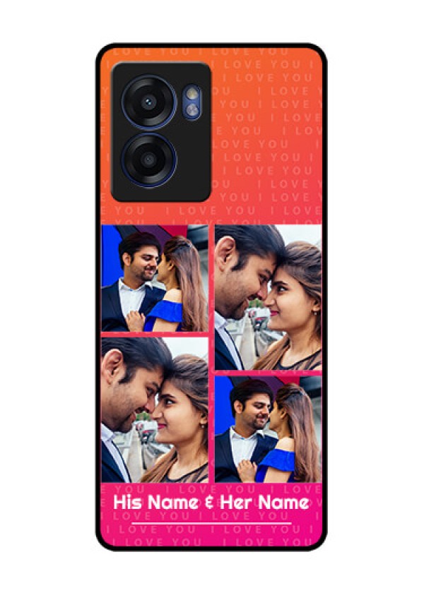 Realme Narzo 50 5G Custom Glass Phone Case - I Love You Pink Design