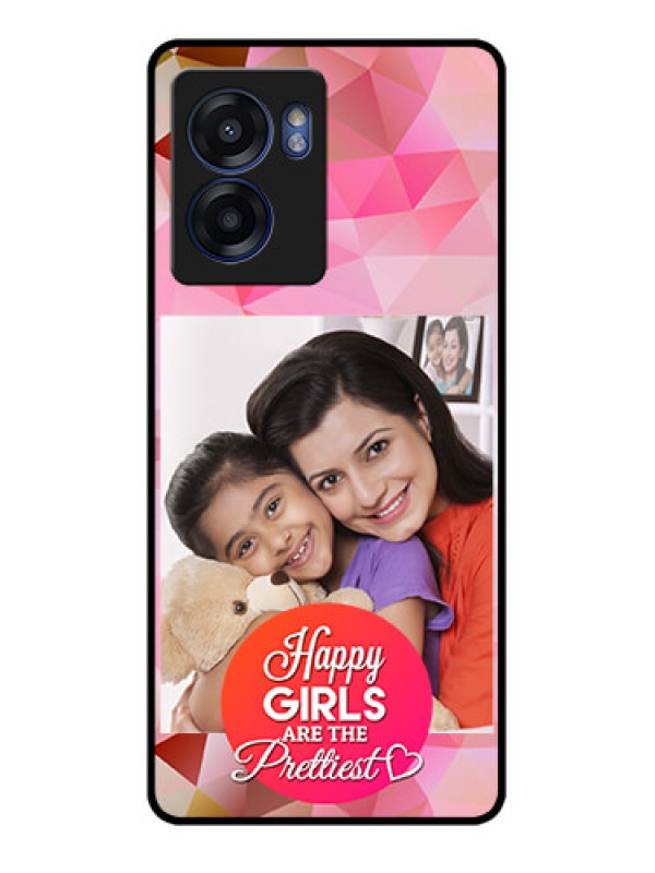 Custom Realme Narzo 50 5G Photo Printing on Glass Case - Abstract Triangle Design