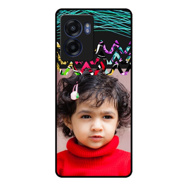 Realme Narzo 50 5G Personalized Glass Phone Case - Neon Abstract Design