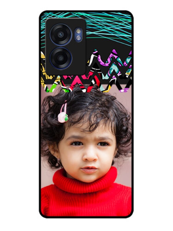 Custom Realme Narzo 50 5G Personalized Glass Phone Case - Neon Abstract Design