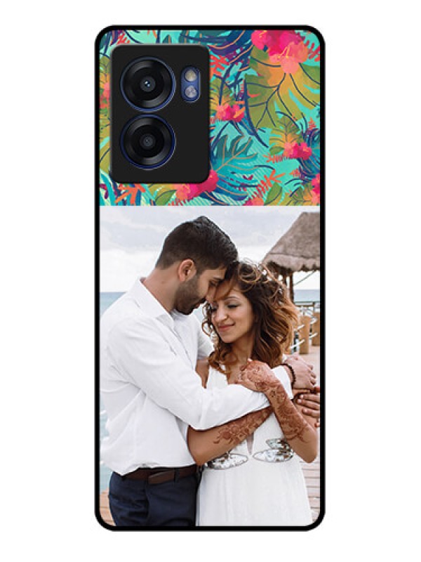 Custom Realme Narzo 50 5G Photo Printing on Glass Case - Watercolor Floral Design