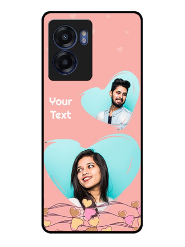Custom Realme Narzo 50 5G Custom Glass Mobile Case - Love Doodle Design