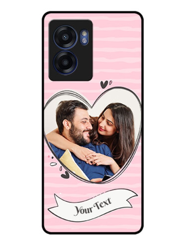 Custom Realme Narzo 50 5G Custom Glass Phone Case - Vintage Heart Design