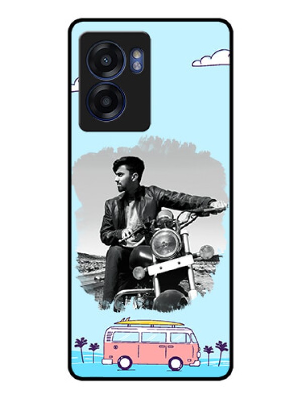 Custom Realme Narzo 50 5G Photo Printing on Glass Case - Travel & Adventure Design