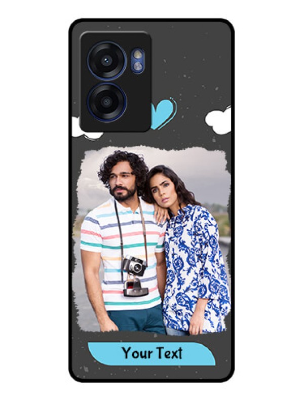 Custom Realme Narzo 50 5G Custom Glass Phone Case - Splashes with love doodles Design