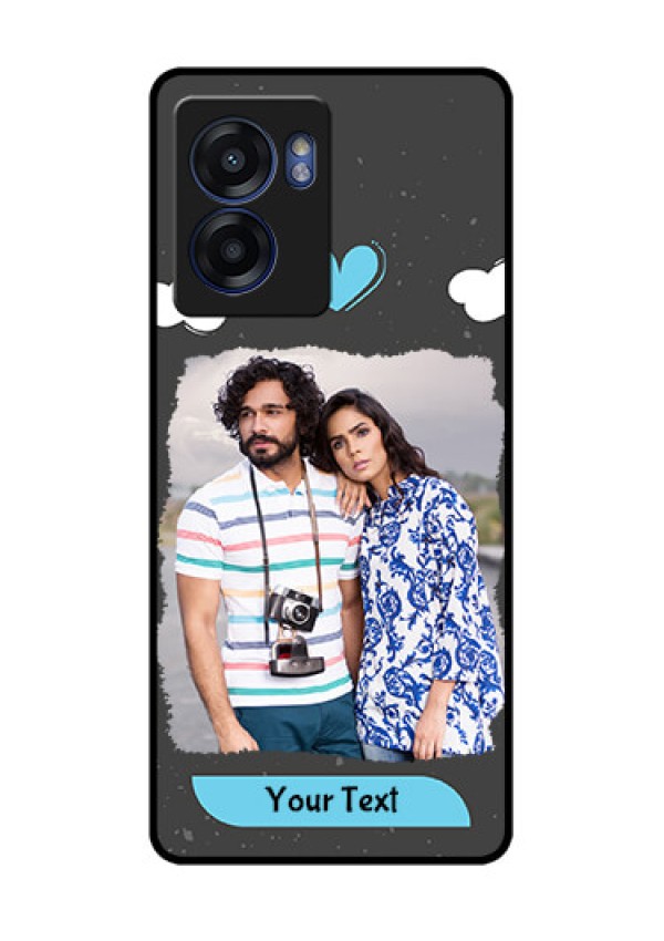 Realme Narzo 50 5G Custom Glass Phone Case - Splashes with love doodles Design