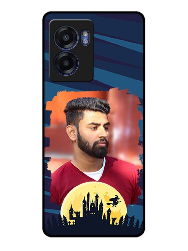 Custom Realme Narzo 50 5G Photo Printing on Glass Case - Halloween Witch Design