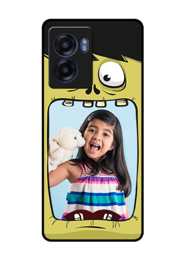 Realme Narzo 50 5G Personalized Glass Phone Case - Cartoon monster back case Design