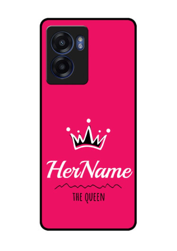 Realme Narzo 50 5G Glass Phone Case Queen with Name