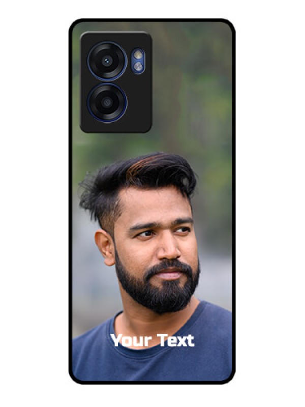 Custom Realme Narzo 50 5G Glass Mobile Cover: Photo with Text