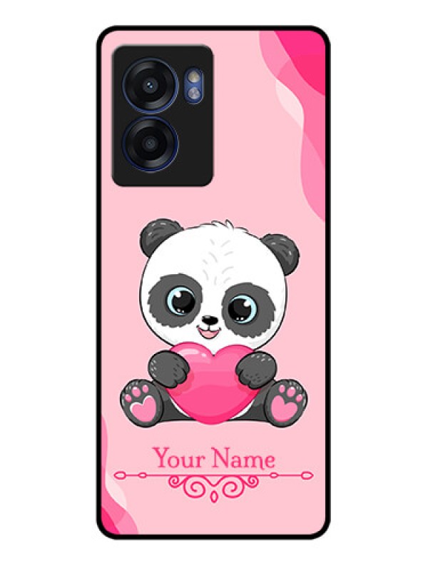 Custom Narzo 50 5G Custom Glass Mobile Case - Cute Panda Design