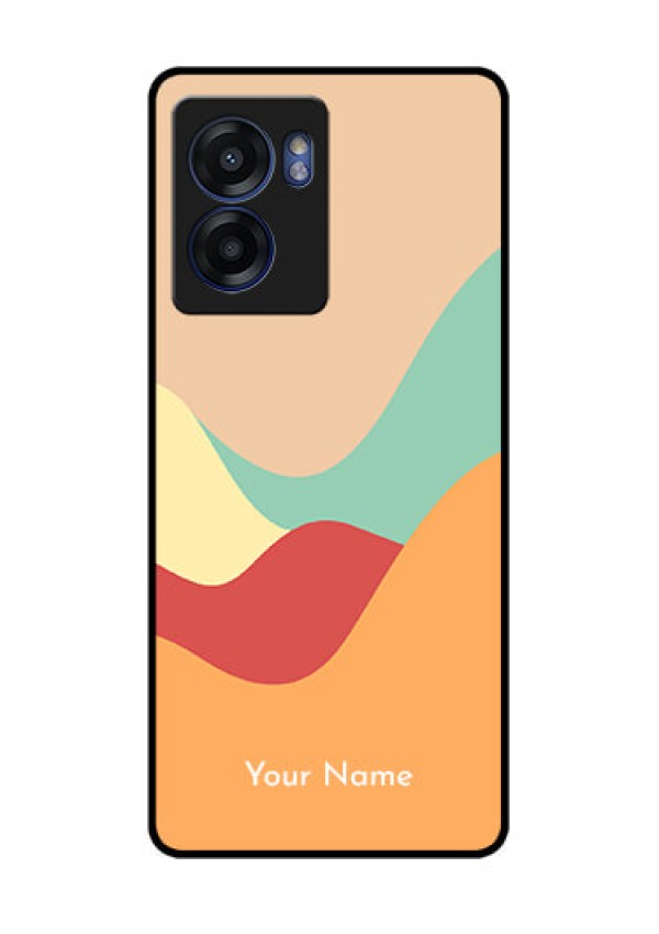 Narzo 50 5G Personalized Glass Phone Case - Ocean Waves Multi-colour Design