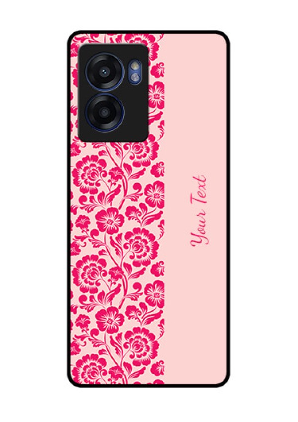 Narzo 50 5G Custom Glass Phone Case - Attractive Floral Pattern Design