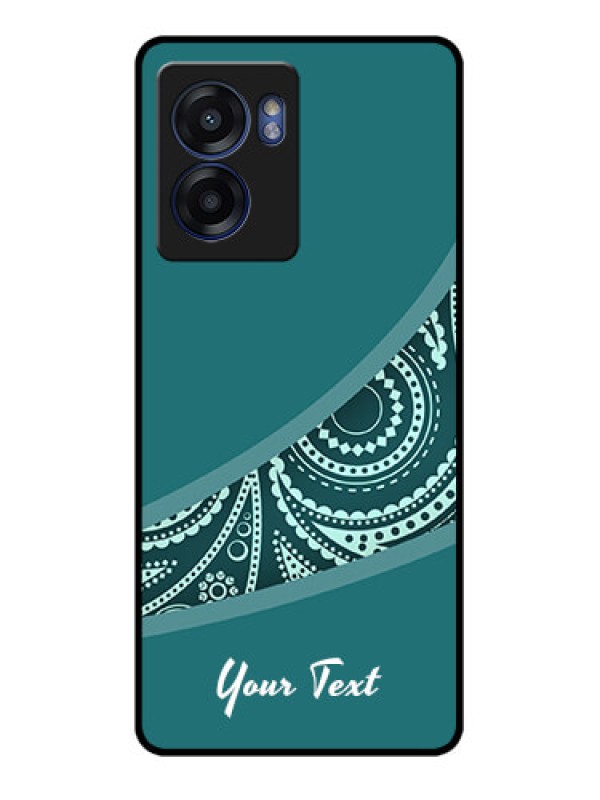 Custom Narzo 50 5G Photo Printing on Glass Case - semi visible floral Design