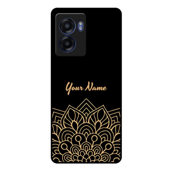 Narzo 50 5G Custom Glass Phone Case - Golden mandala Design Narzo 50 5G Custom Glass Phone Case - Golden mandala Design