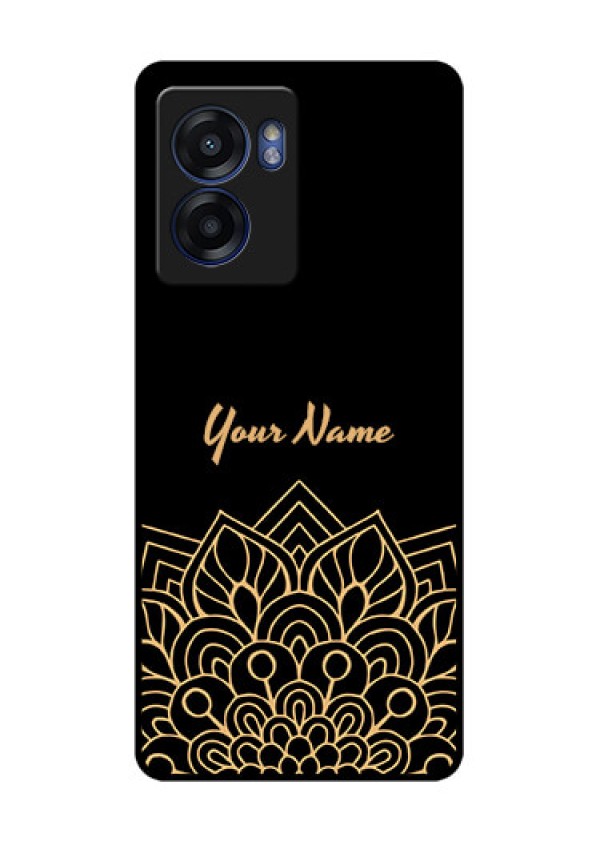 Narzo 50 5G Custom Glass Phone Case - Golden mandala Design