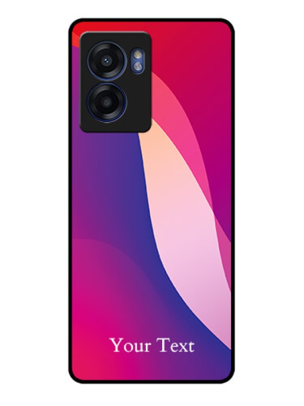 Custom Narzo 50 5G Personalized Glass Phone Case - Digital abstract Overlap Design