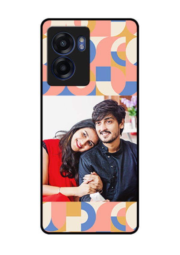 Narzo 50 5G Photo Printing on Glass Case - Semi-circle Maze Pattern Design