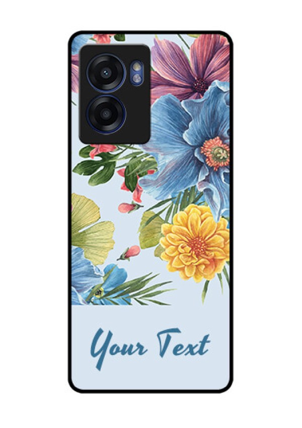 Narzo 50 5G Custom Glass Mobile Case - Stunning Watercolored Flowers Painting Design