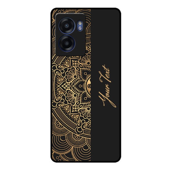 Narzo 50 5G Photo Printing on Glass Case - Mandala art with custom text Design