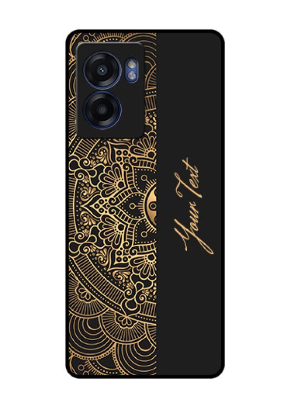 Narzo 50 5G Photo Printing on Glass Case - Mandala art with custom text Design