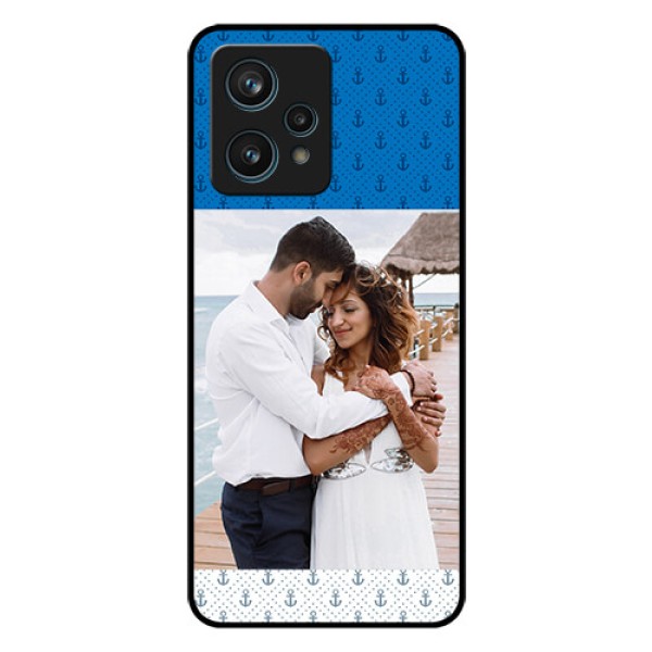 Narzo 50 Pro 5G Photo Printing on Glass Case - Blue Anchors Design