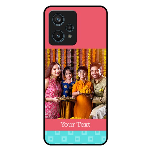 Narzo 50 Pro 5G Personalized Glass Phone Case - Peach & Blue Color Design Narzo 50 Pro 5G Personalized Glass Phone Case - Peach & Blue Color Design