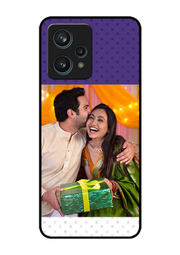 Narzo 50 Pro 5G Personalized Glass Phone Case - Violet Pattern Design