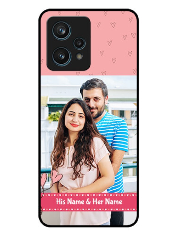 Custom Narzo 50 Pro 5G Personalized Glass Phone Case - Love Design Peach Color