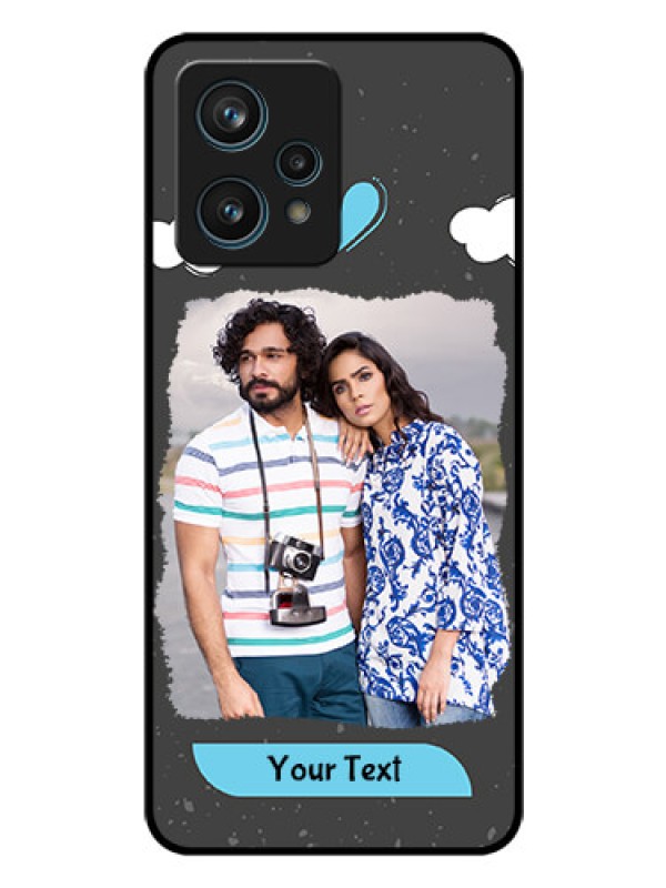 Custom Narzo 50 Pro 5G Custom Glass Phone Case - Splashes with love doodles Design