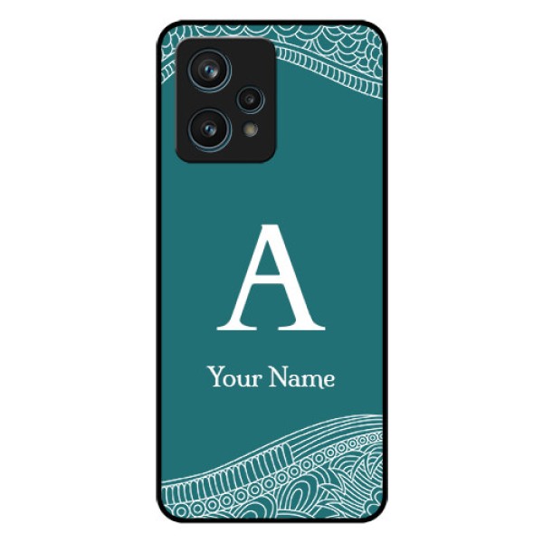 Narzo 50 Pro 5G Personalized Glass Phone Case - line art pattern with custom name Design Narzo 50 Pro 5G Personalized Glass Phone Case - line art pattern with custom name Design