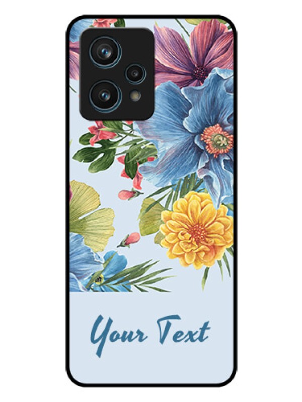 Custom Narzo 50 Pro 5G Custom Glass Mobile Case - Stunning Watercolored Flowers Painting Design