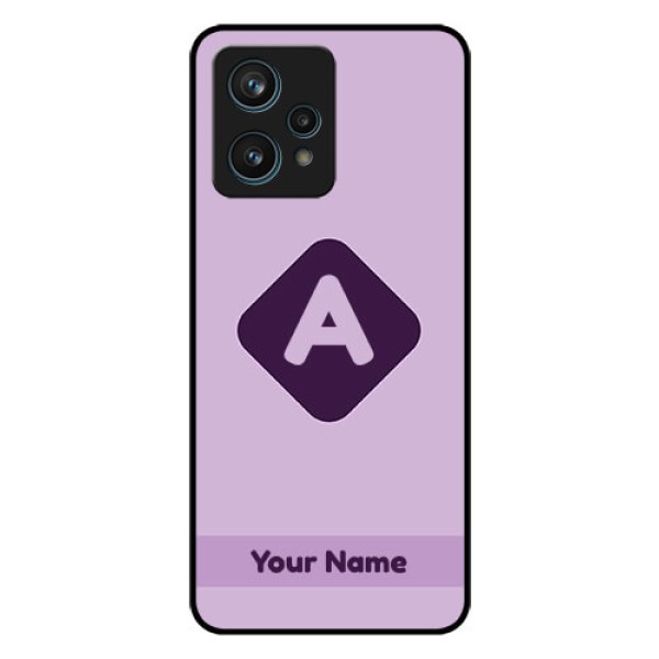 Narzo 50 Pro 5G Custom Glass Mobile Case - Custom Letter in curved badge Design Narzo 50 Pro 5G Custom Glass Mobile Case - Custom Letter in curved badge Design