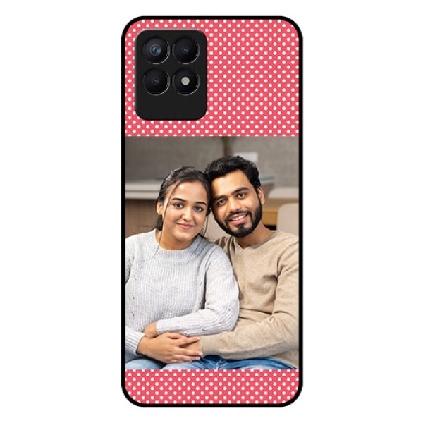 Realme Narzo 50 Custom Glass Phone Case - White Dotted Design