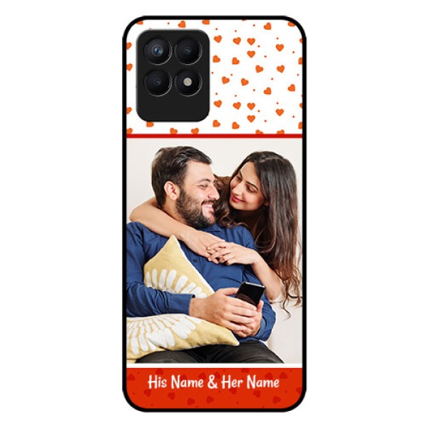 Realme Narzo 50 Custom Glass Phone Case - Orange Love Symbol Design