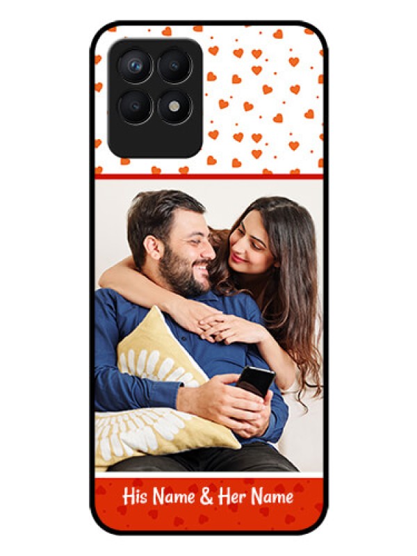 Custom Realme Narzo 50 Custom Glass Phone Case - Orange Love Symbol Design