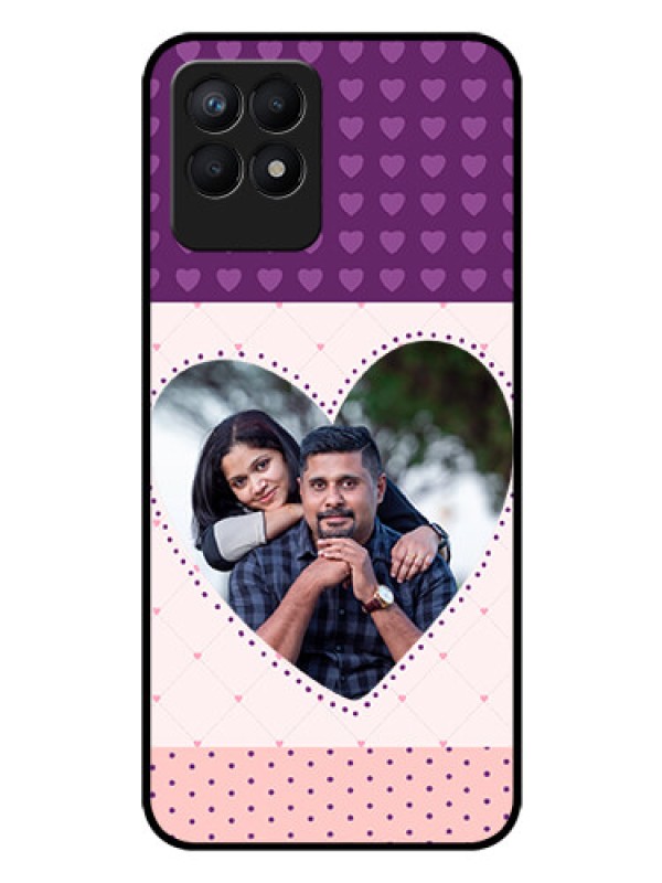 Custom Realme Narzo 50 Custom Glass Phone Case - Violet Love Dots Design