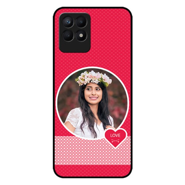 Realme Narzo 50 Personalised Glass Phone Case - Pink Pattern Design