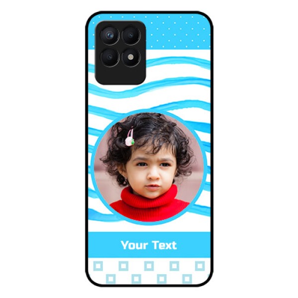Realme Narzo 50 Custom Glass Phone Case - Simple Blue Case Design