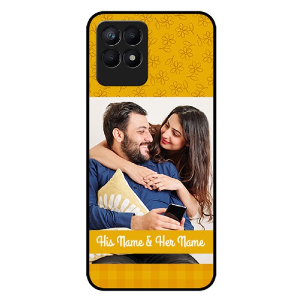 Realme Narzo 50 Custom Glass Mobile Case - Yellow Floral Design