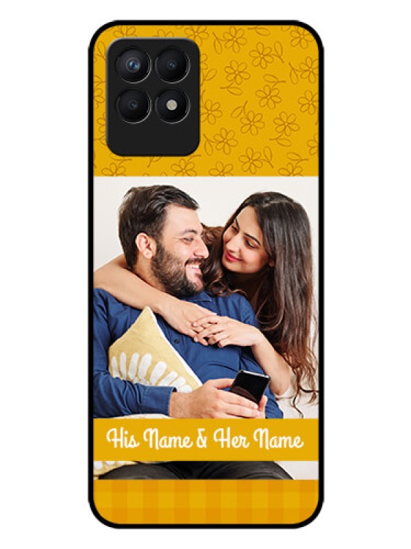 Custom Realme Narzo 50 Custom Glass Mobile Case - Yellow Floral Design
