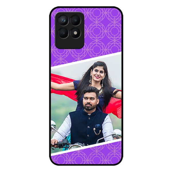 Realme Narzo 50 Custom Glass Phone Case - Violet Pattern Design Realme Narzo 50 Custom Glass Phone Case - Violet Pattern Design