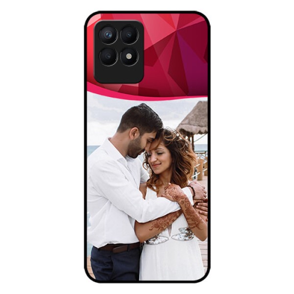 Realme Narzo 50 Custom Glass Mobile Case - Red Abstract Design