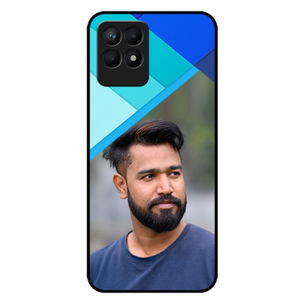 Realme Narzo 50 Custom Glass Phone Case - Blue Pattern Design