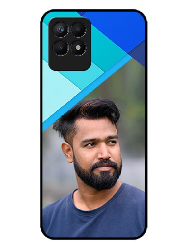 Custom Realme Narzo 50 Custom Glass Phone Case - Blue Pattern Design