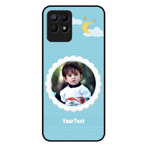 Realme Narzo 50 Personalised Glass Phone Case - Violet Pattern Design
