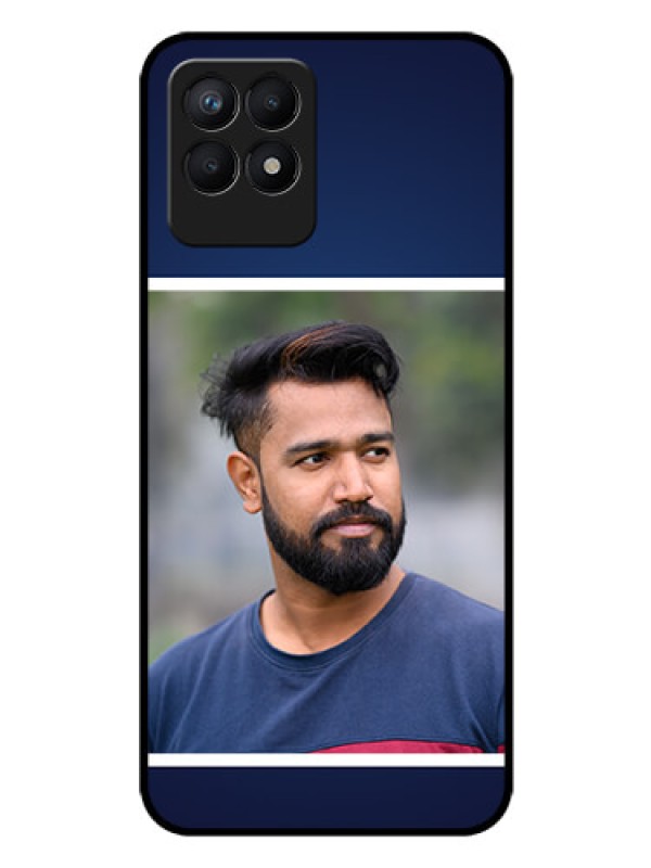 Custom Realme Narzo 50 Personalized Glass Phone Case - Simple Royal Blue Design